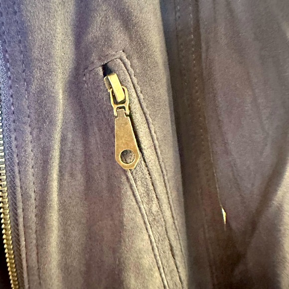 Blue suede jacket by Rebecca Minkhoff, size large, barely worn - Picture 3 of 7